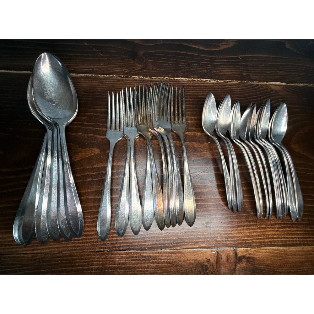 Community Plate Coronation Silver Plated Flatware Set 27 Piece Oneida Art Deco